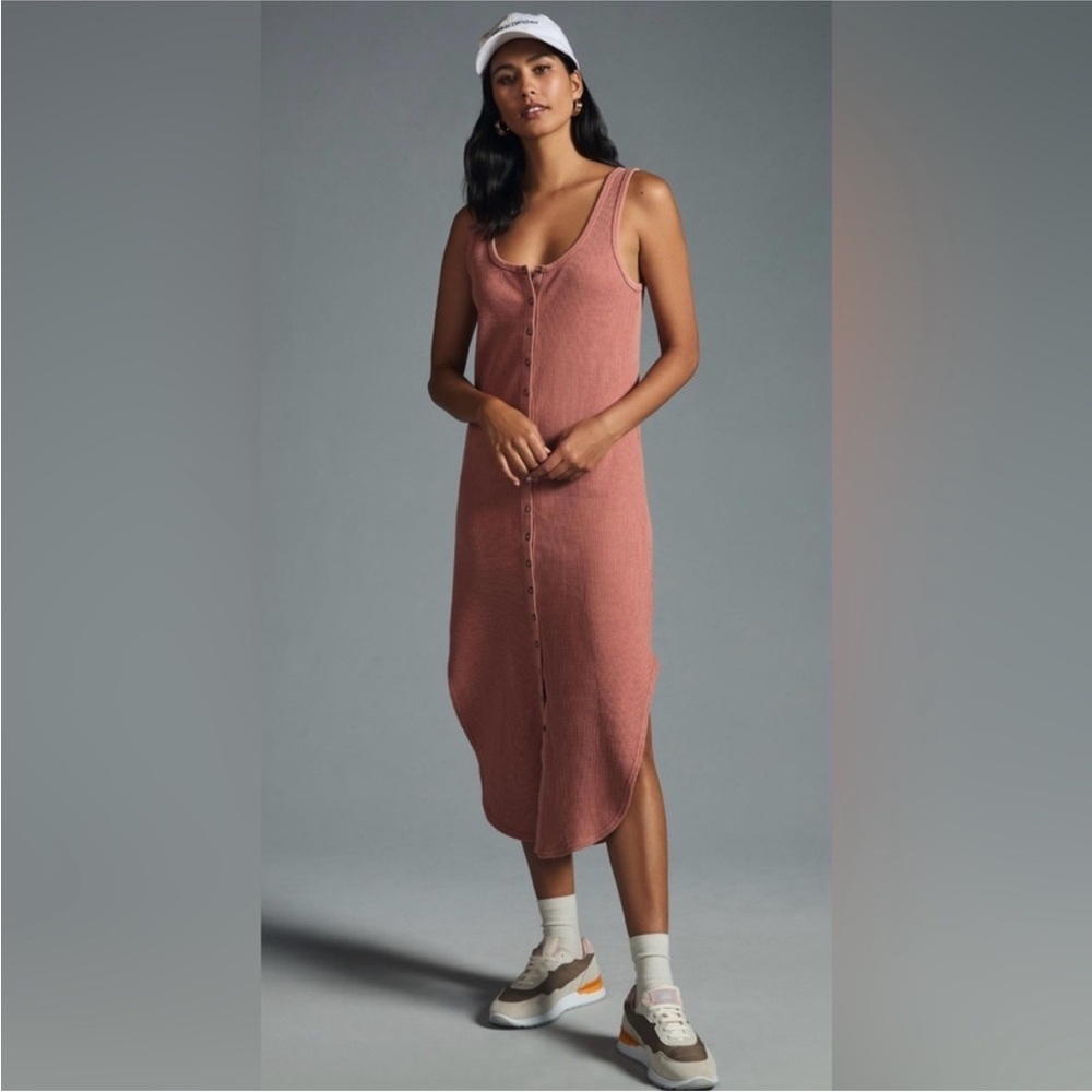 Daily Practice Sleeveless Pink Button-Down Dress